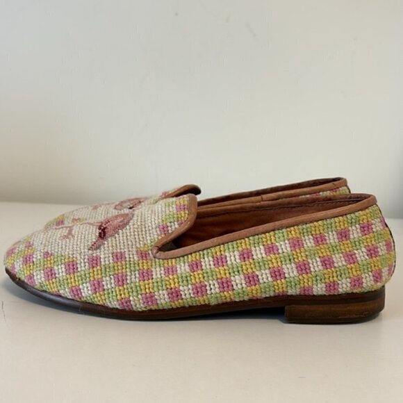 By Paige: The original needlepoint slipper for ladies pink flamingo size… - Picture 5 of 10